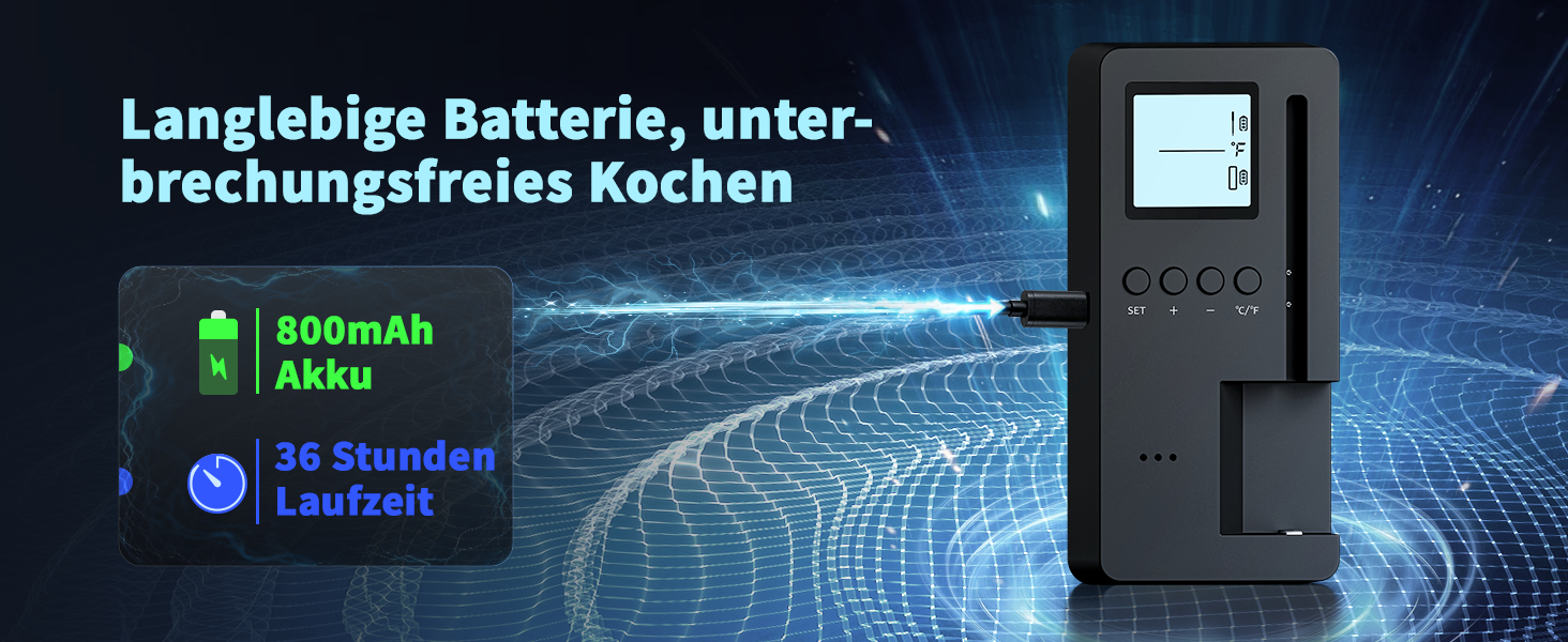 Bluetooth термометр для м'яса Luvan: бездротове підключення, IP67, для BBQ, гриля, духовки та фритюрниці