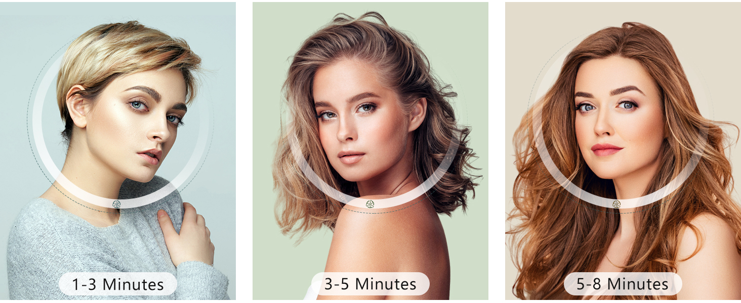 Іонний фен для волосся Slopehill 1800W для швидкого сушіння, професійний салонний фен з 3 насадками-концентраторами, дифузором, 3 режимами температури та 2 швидкостями (матовий синій)