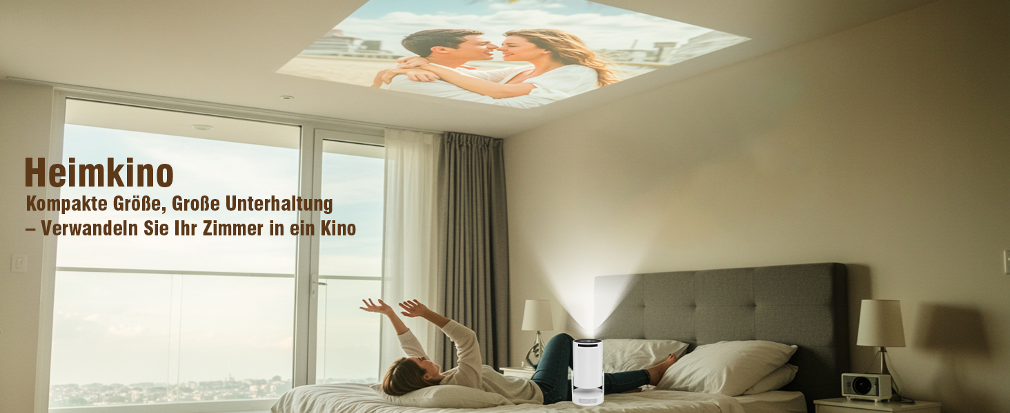 Міні проектор Alwtniet 4K з Wi-Fi 6, Bluetooth 5.4, 5W динаміком, автоматичною корекцією трапецеїдальних спотворень, поворотним на 180°, портативний для дому та вулиці (Android 11)