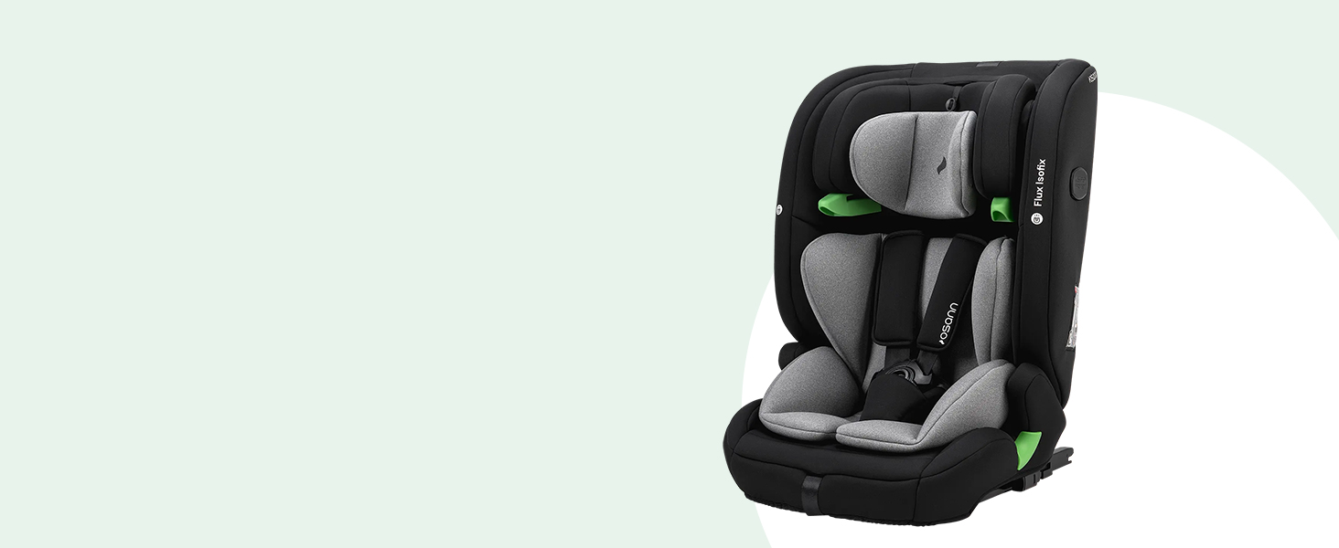 Дитяче автокрісло Osann Flux Isofix, i-Size від 76 до 150 см, зростаюче дитяче автокрісло Isofix- сірий меланж i-Size сірий меланж