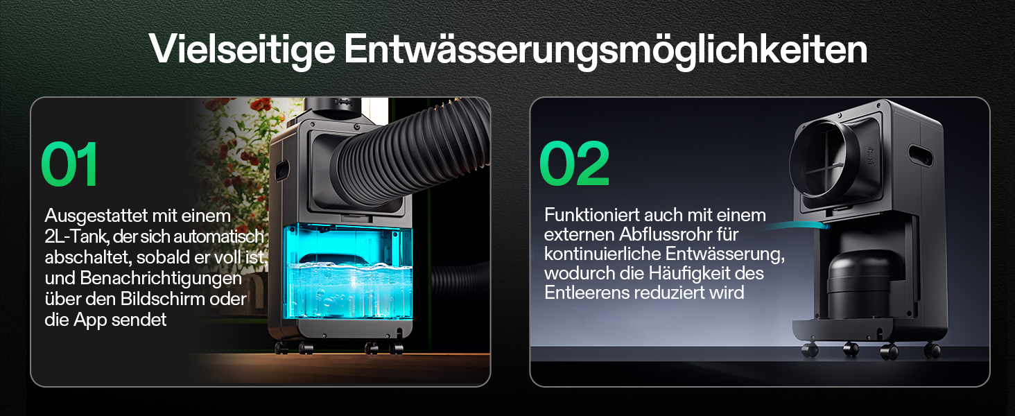 VIVOSUN AeroDrain D12 - Електричний осушувач повітря 12л/день з датчиками температури та вологості, дистанційне керування, для підвалу, ванної кімнати та гроу-тента