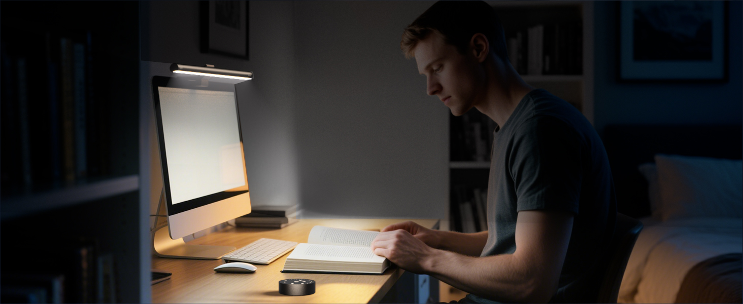 LED-лампа для монітора Quntis з радаром, авто вмикання/вимикання, пультом ДУ, 52 см, регулювання кольору та яскравості, таймер, захист від синього світла, USB-лампа для ПК