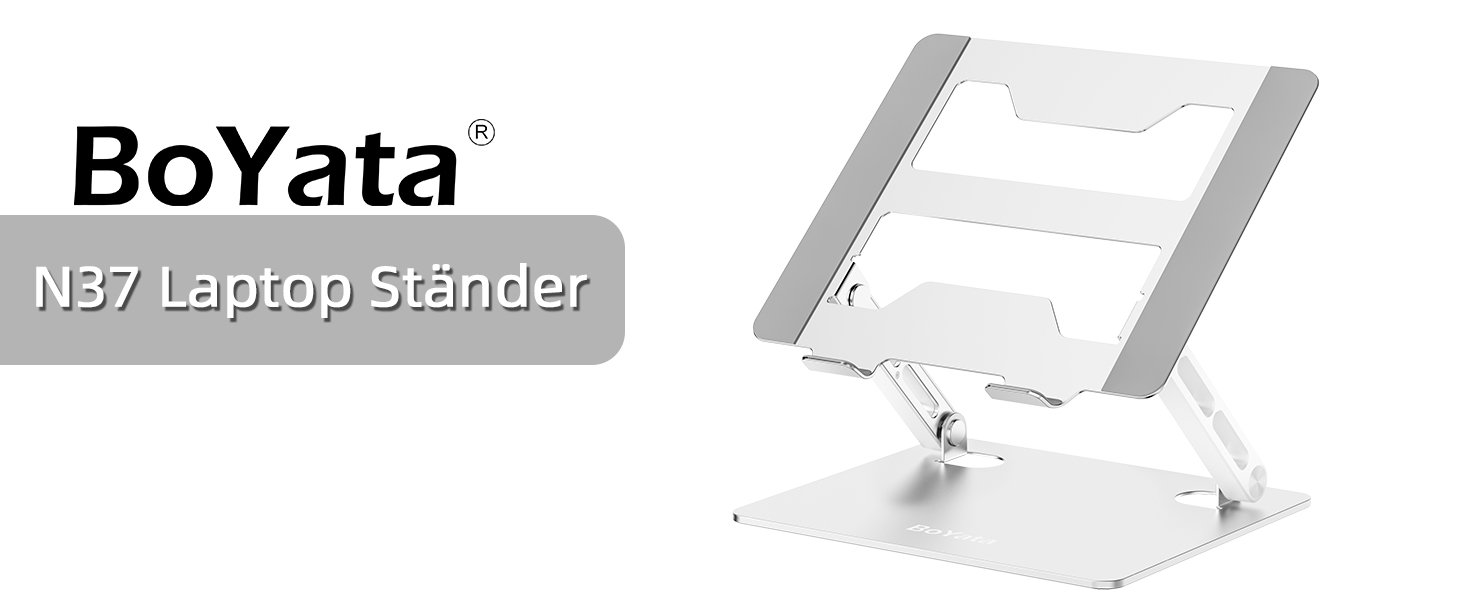 Підставка для ноутбука BoYata: регульована висота, ергономічна, з вентиляцією, для MacBook, Dell, HP, Acer (10-17 дюймів)