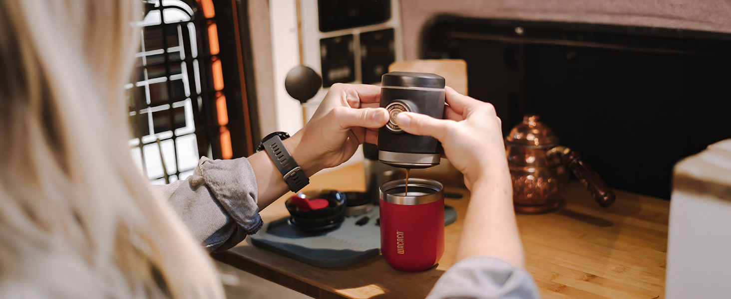 WACACO Octaroma Lungo: вакуумний термос для кави, 300 мл, жовтий