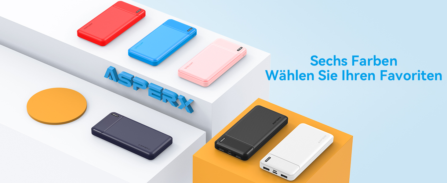 Повербанк AsperX 10000mAh, 2 шт. и, тонкий, 4 порти, USB C, сумісний з iPhone, Samsung, Huawei