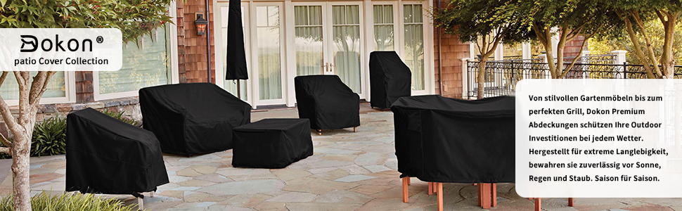Чохол для парасольки/маркетки Dokon, діаметр до 400 см, водонепроникний, зимовий, UV-стійкий, чорний