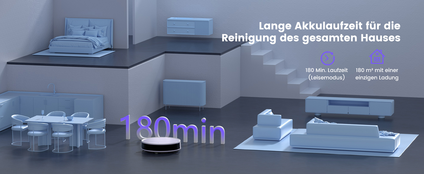 Робот-пилосос OKP K5P Purple: 5000Pa, навігація, HEPA-фільтр, Wi-Fi, для тварин, килимів, твердих підлог