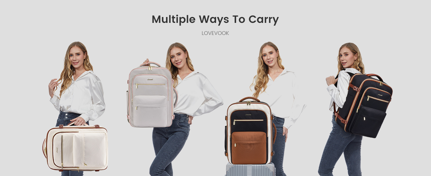 LOVEVOOK Рюкзак для ручної поклажі, 40L, чорний: для ноутбука 17.3