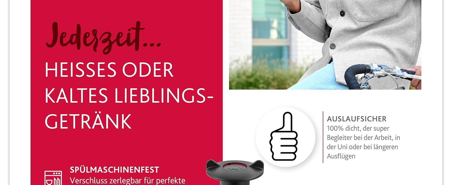 Термокружка Emsa N20210 Travel Mug Classic, 0.36 л, нержавіюча сталь, Petrol | Збереження тепла 4 години, холоду 8 годин | 100% герметична, з невеликим отвором для пиття, придатна для миття в посудомийній машині