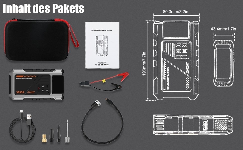 Портативний зарядний пристрій для автомобільної батареї, 168000 mAh, PD-JA2