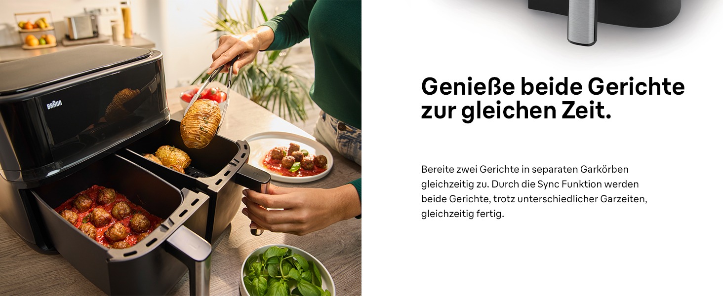 Фритюрниця повітряна Braun MultiFry 3 HF 3030, 4.3 л, 1500 Вт, цифрове керування, 8 програм, чорна