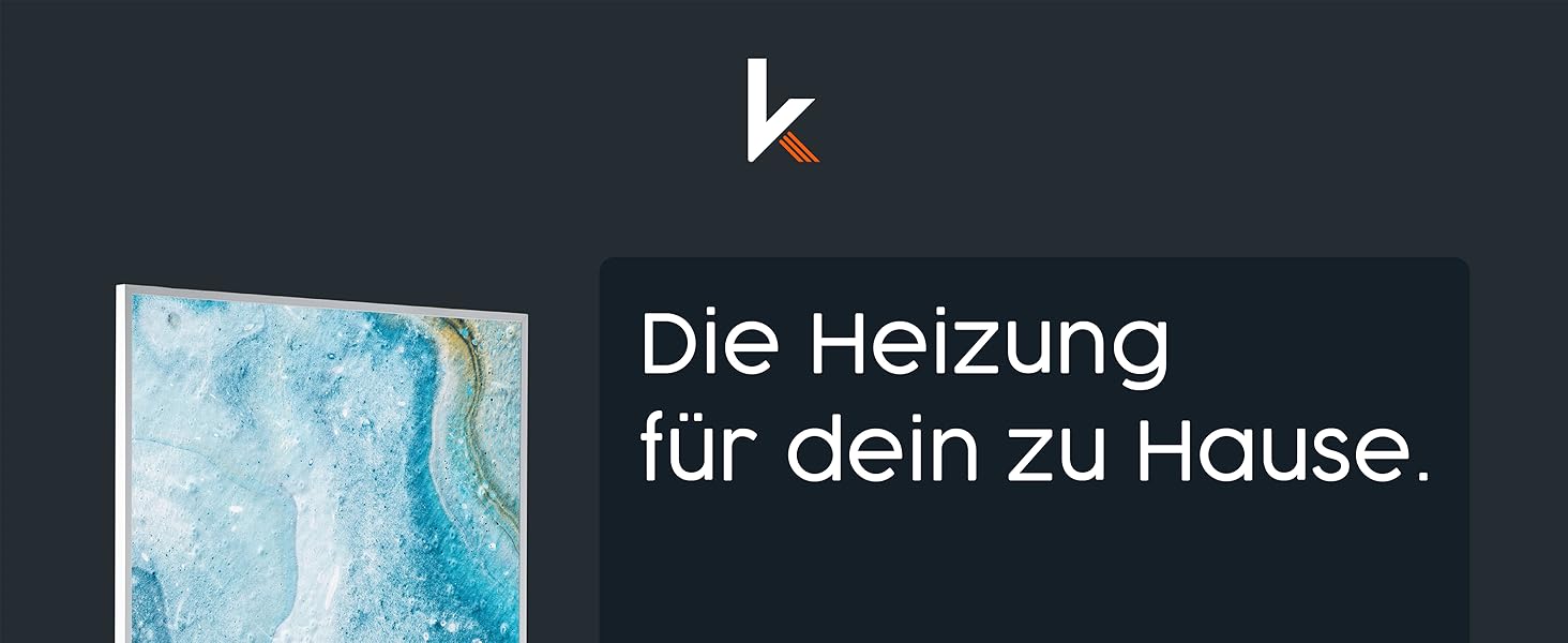 Власний інфрачервоний обігрівач Knighaus з TV та гарантією 5 років - Зроблено в Німеччині (завантажте СВІЙ мотив і зробіть собі унікальний виріб) (1000 Вт - біла рамка) - з термостатом (600 Вт - чорна рамка)