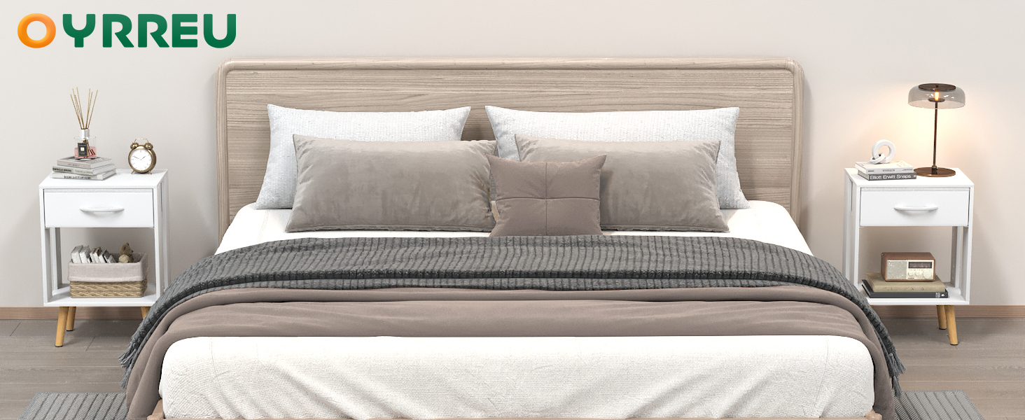 Набір з 2 приліжних тумбочок, 40x30x60.3 см. Тумбочки з шухлядою для спальні, дитячої кімнати. Білий колір.