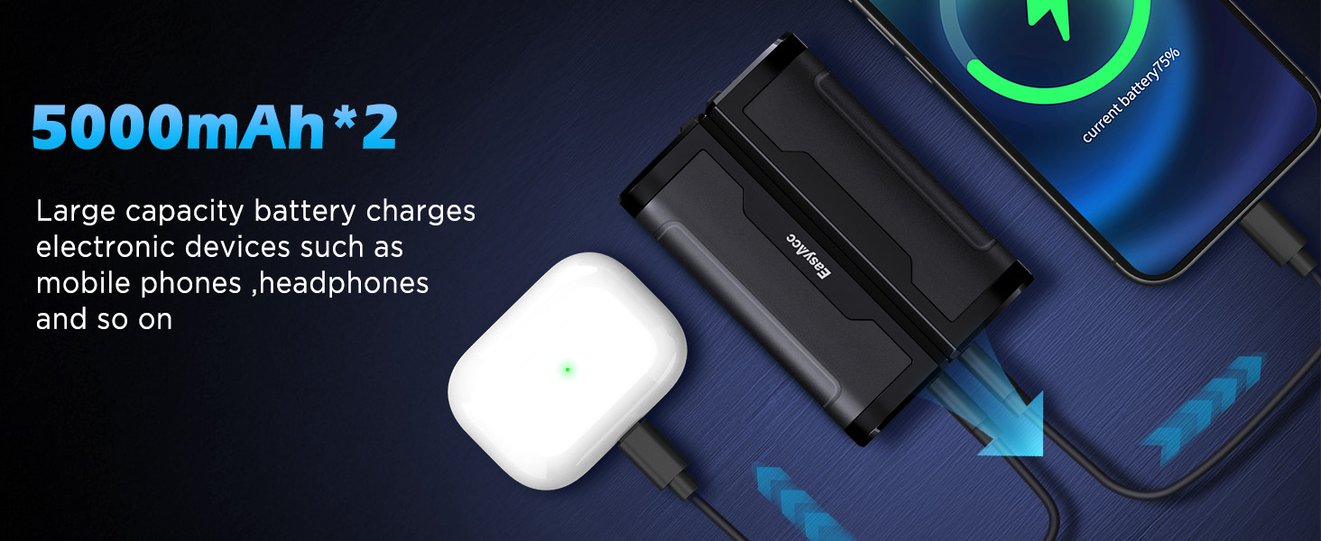 EasyAcc Портативний акумуляторний гріє рукавичка, чорний - великий