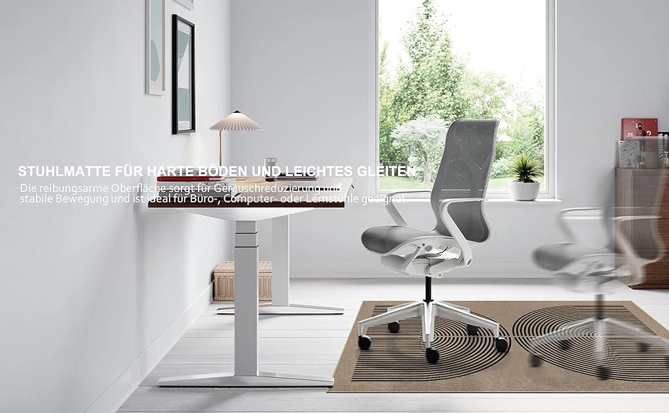 Килимок під офісний стілець Regenbogen для килима, ковроліну, паркету, 90x120 см (Чорний)