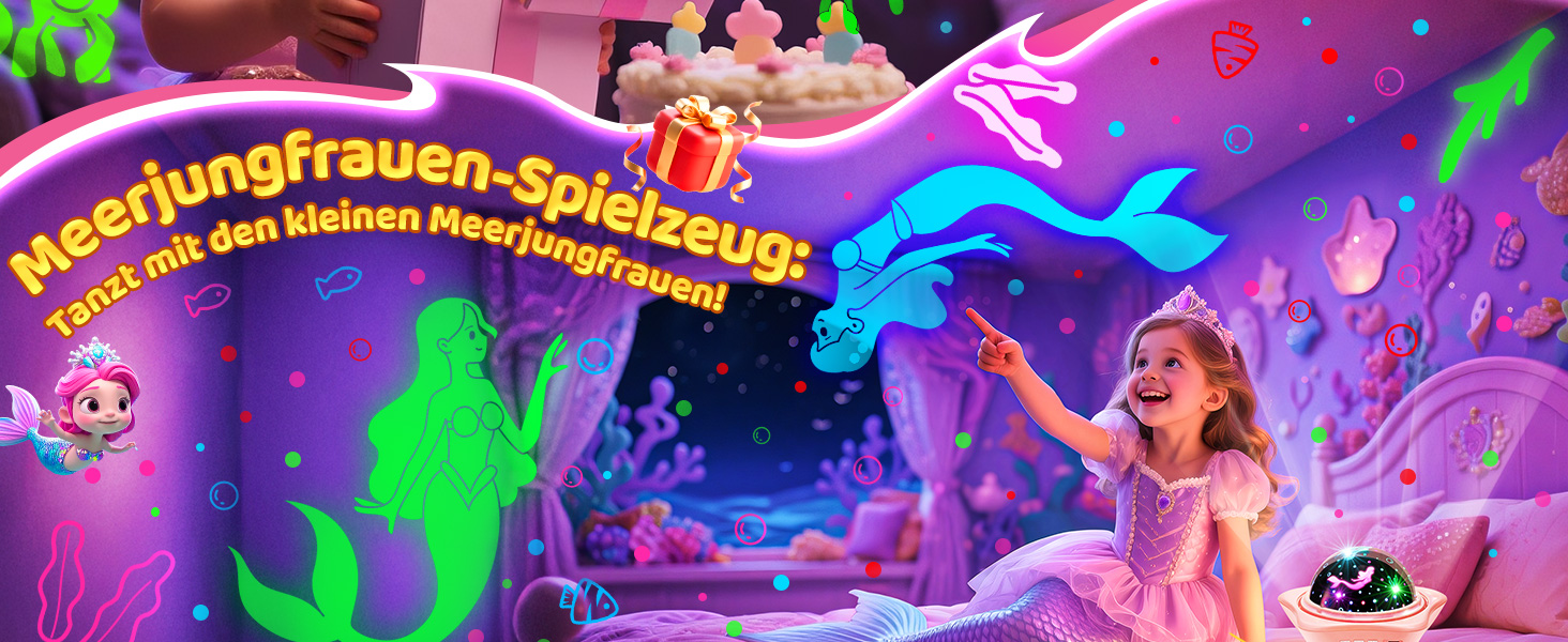 Проєктор зоряного неба One Fire Sternenhimmel для дітей: 96 режимів + 6 фільмів, нічник, обертання 360°, рожевий, з пультом ДУ, подарунок для дівчаток 1-9 років