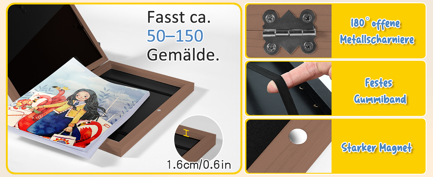 Рамка для дитячих малюнків Ciscle A3, A4 (2 шт.) - дерев'яна, для творчості, в школу та додому