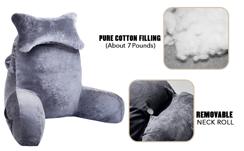 Підголівник для ліжка з кишенею, сірий - зручний диванчик для читання, перегляду телевізора та ігор