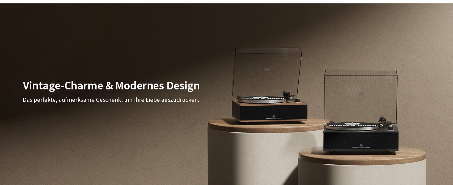 Вініловий програвач ANGELS HORN з Bluetooth, HiFi динаміками, вбудованим фонокоректором, підтримкою 33/45 об/хв та головкою AT-3600L