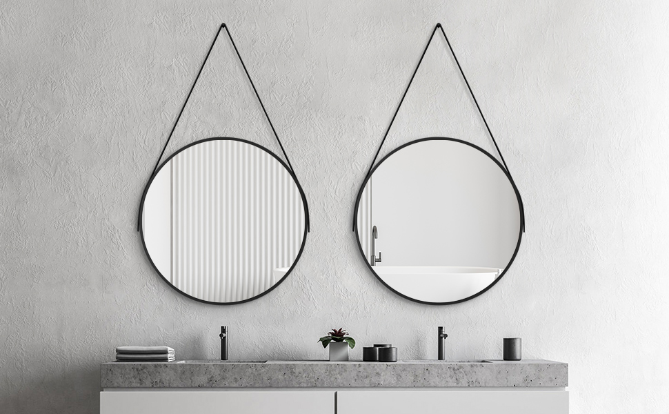 Дзеркало Boromal Spiegel Schwarz 100x60 см прямокутне з металевим каркасом. Чорний настінний дзеркало для ванної кімнати, туалетного приміщення, спальні.