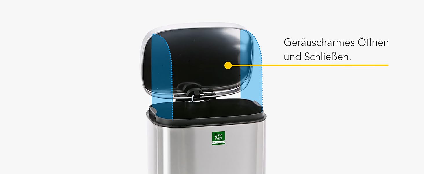Відро для сміття Floordirekt Dustin 30 л з автоматичним закриттям та знімним внутрішнім відром для кухні