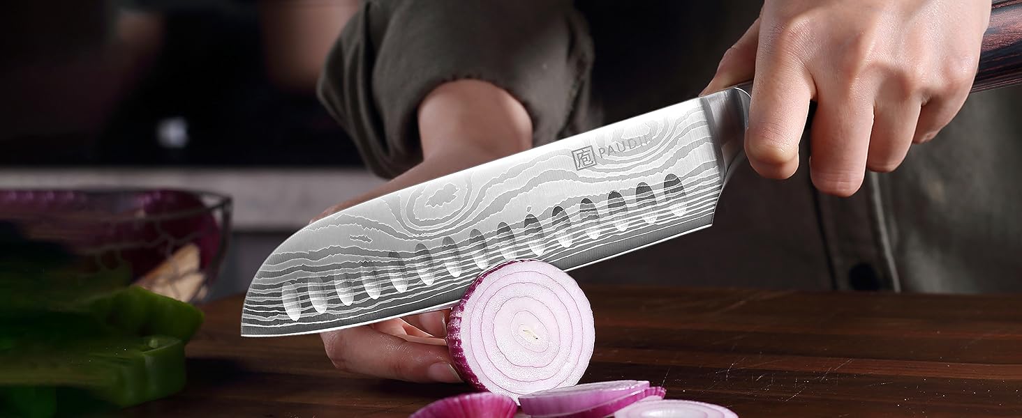 PAUDIN Profi: Набір кухонних ножів з нержавіючої сталі (7 шт.) - професійні, ергономічні, довговічні, для хобі та професійних кухарів