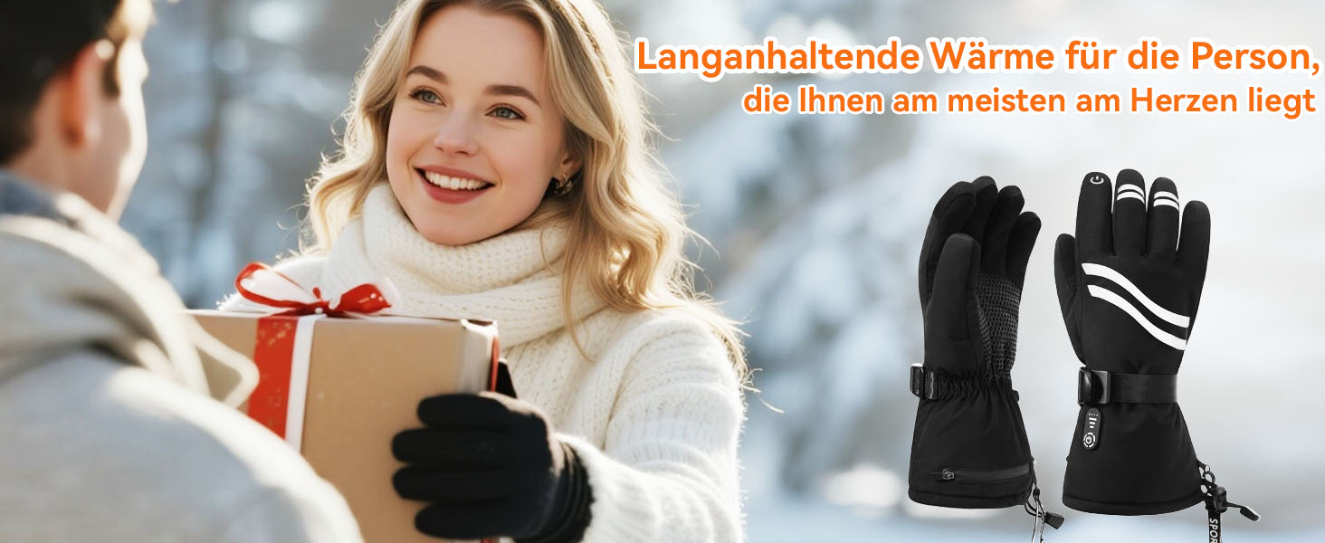 Електричні гріючі рукавички Rasfalo для чоловіків та жінок, акумулятор 2600mAh, 3 режими нагріву, водонепроникні, чорні