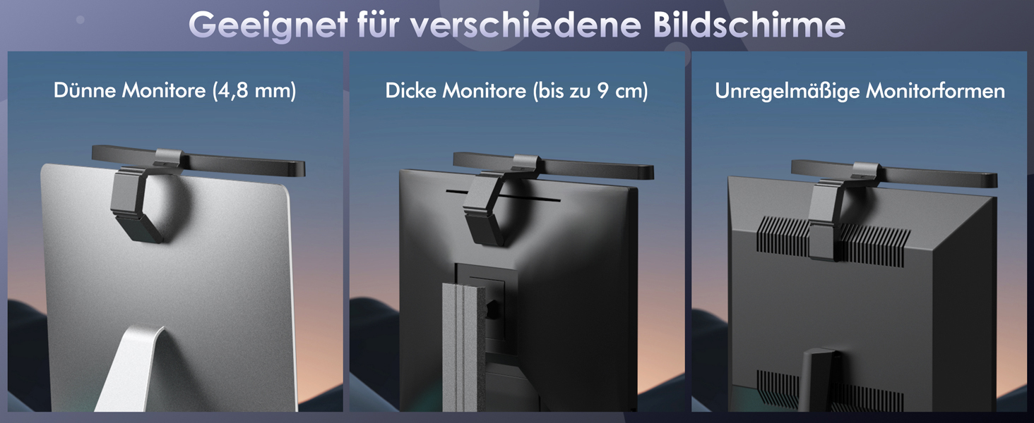 Світлодіодна лампа для монітора Quntis Curved 38см з сенсорним керуванням та пультом, захист від синього світла, регулювання яскравості, для офісу та дому