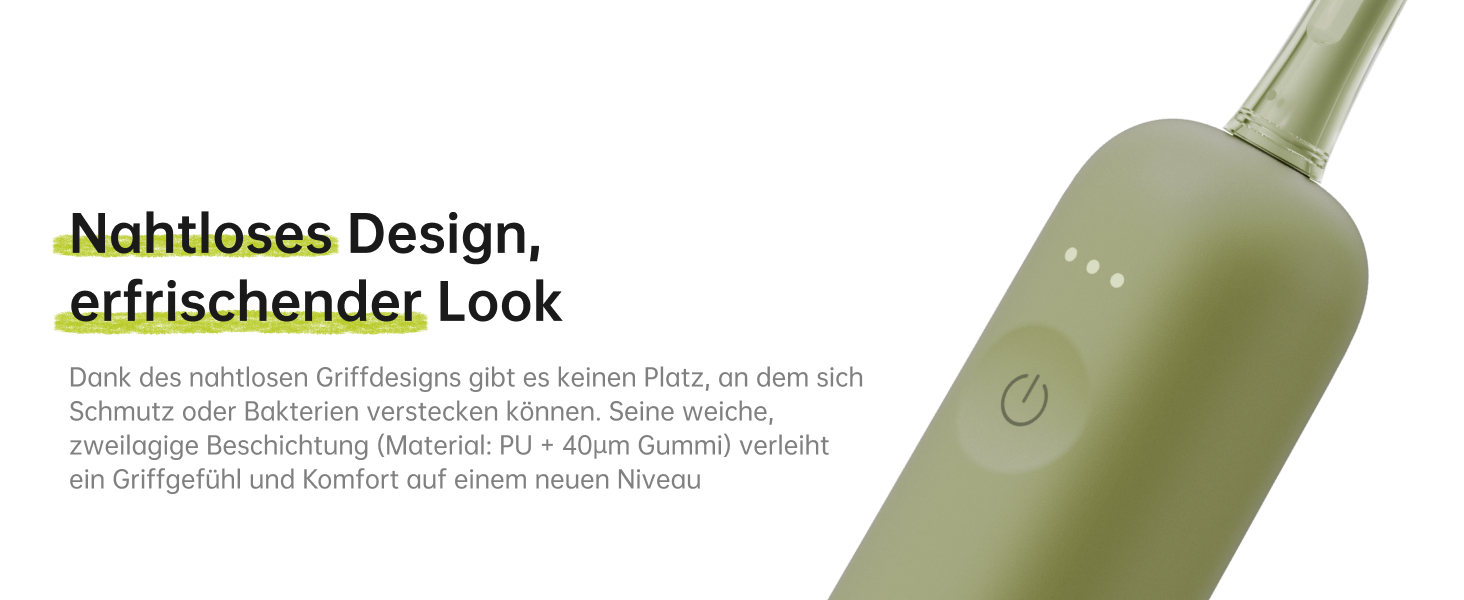 Laifen Wave Spezial: Електрична звукова зубна щітка з вібрацією та осциляцією, для дорослих, з додатком, 2 насадки (зелена)