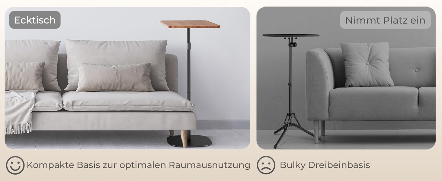 Регульований підставка для ноутбука, мобільний столик для дивану/приліжкові, дерев'яний подіум, чорний