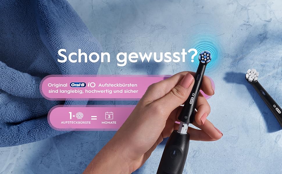 Смінні насадки для електричної зубної щітки Oral-B iO Gentle Care (м'яка чистка), чорні, 10 шт.