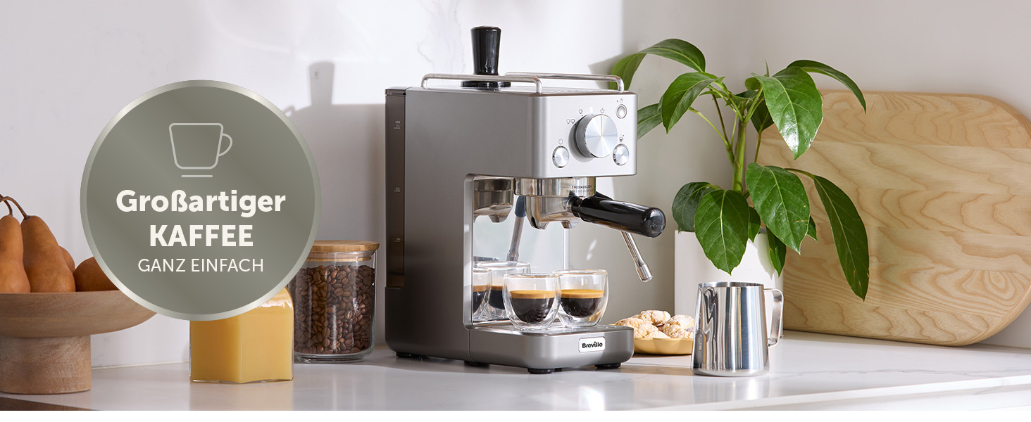 Кавомашина Breville Barista Slim VCF185X с молоковідбійником, 15 бар, срібляста - для капучино та лате