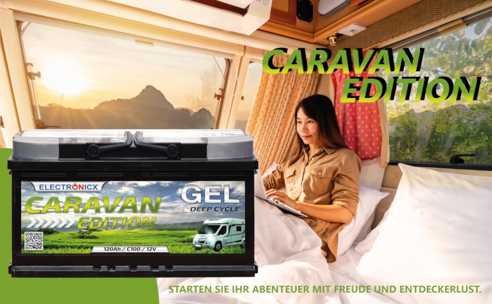 Акумулятор 12V120Ah GEL для сонячних батарей Caravan Edition, човнів, автофургонів, кемпінгу