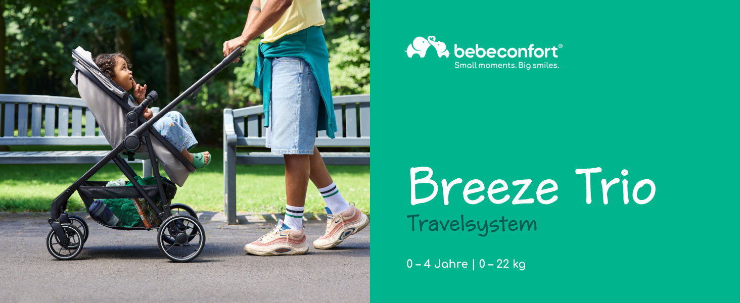 Дитяча коляска Bebeconfort Breeze Trio 3-в-1, 0-4 роки, до 22 кг, i-Size, компактна, сірий камінь