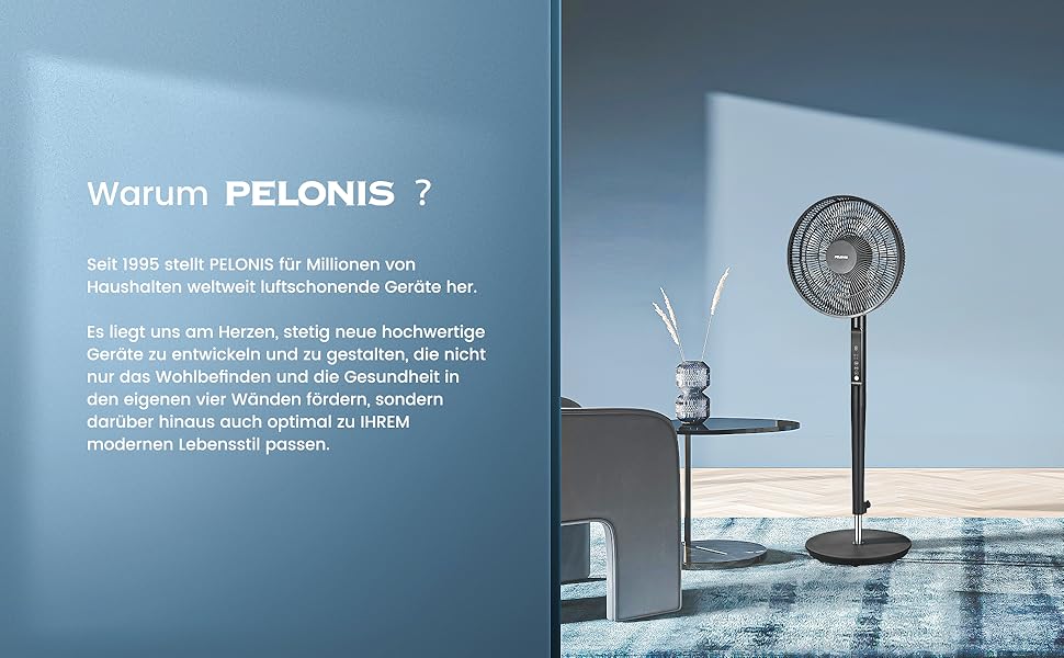 Вентилятор підлоговий Pelonis 76 см, вежа, поворотний, 3 швидкості, окер. Тихий вентилятор для дому, офісу, спальні з регулюванням висоти
