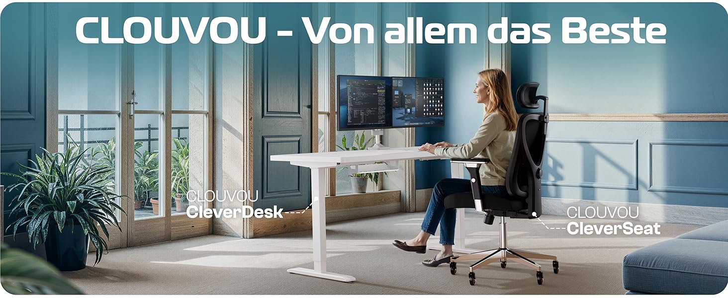 Електричний стіл CleverDesk 160x80 см з регулюванням висоти, чорний каркас, стільниця з дерева, 2x USB, кабель-канал - Переможець тесту!