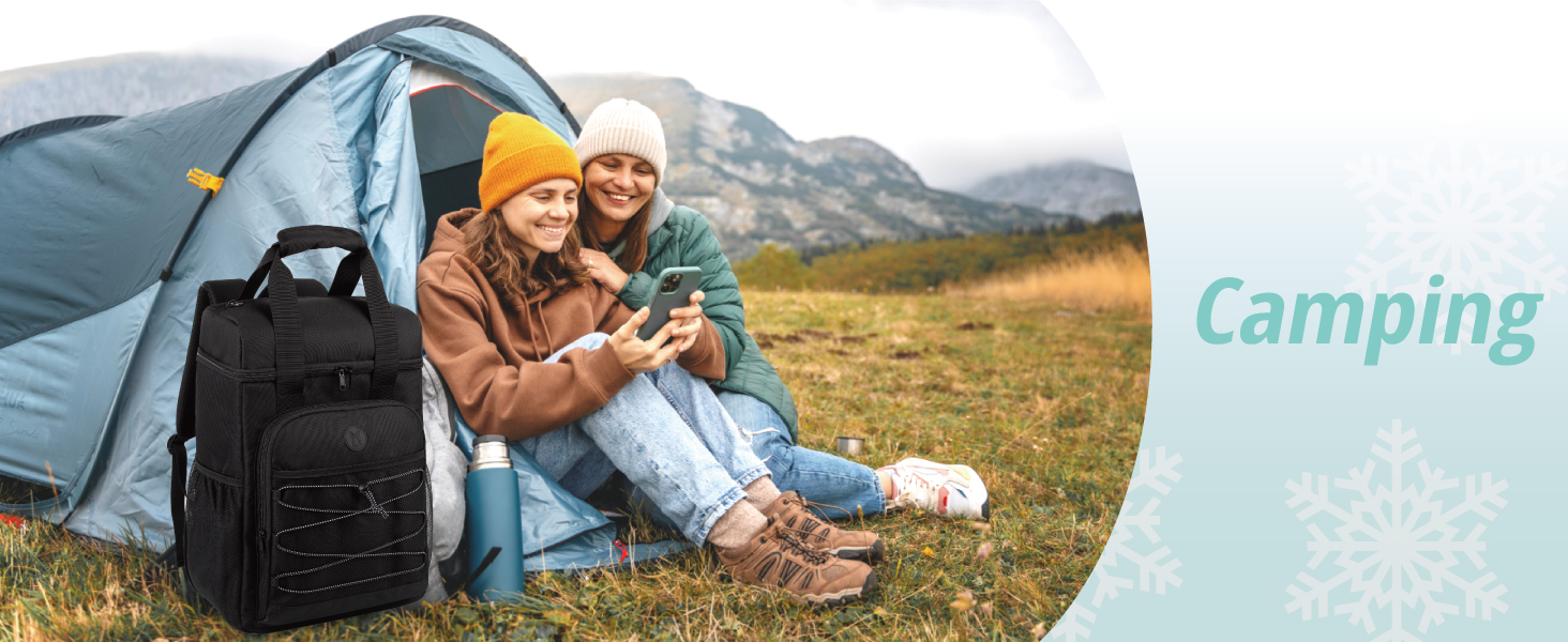Чорний рюкзак-холодильник з м'якою ручкою, легкий та ізольований, велика місткість, для пляжу, кемпінгу, пікніка, риболовлі та походів