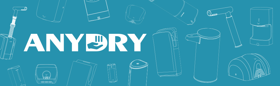 Електричний сушар для рук AnyDry 2800 Klassisch: автоматичний, швидкий (8-12 сек), настінний, з поліруванням, з нержавіючої сталі, 1400-1650W