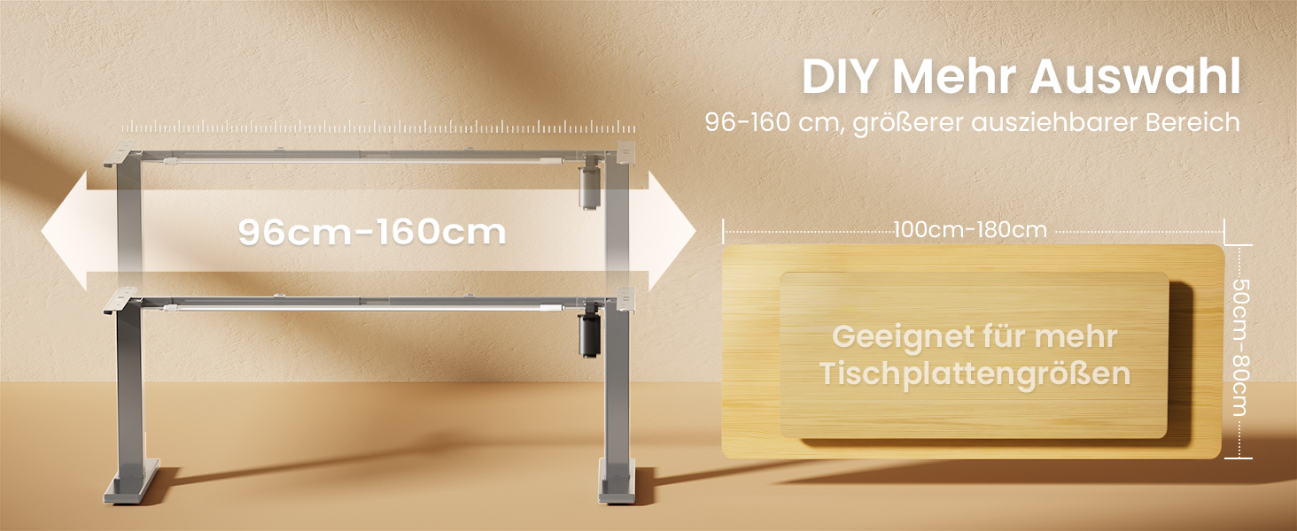 Електричний регульований стіл MAIDeSITe T1 Pro (Сірий) з 4 пам'яттю висоти та потужним мотором