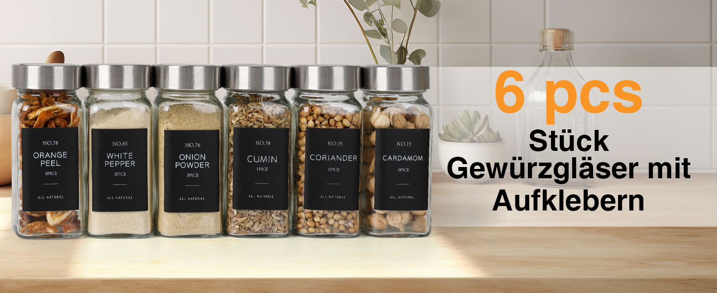 Набір контейнерів для спецій на 12 штук, 120 мл, скляні контейнери для спецій з кришками з нержавіючої сталі, набір скляних банок для спецій з воронкою, етикетками, для організації спецій, шафи, ящика
