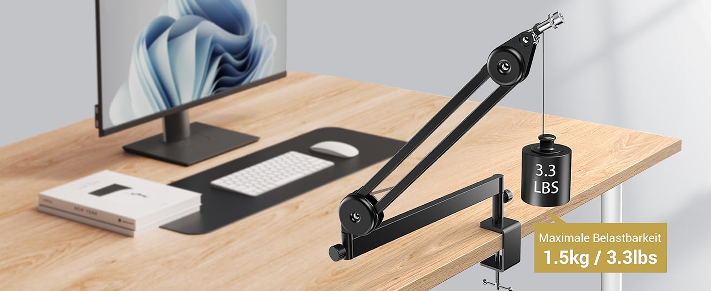 Мікрофонна стійка TONOR T40LP низькопрофільна, регульована, для геймінгу, подкастів, запису, 74 см, чорна