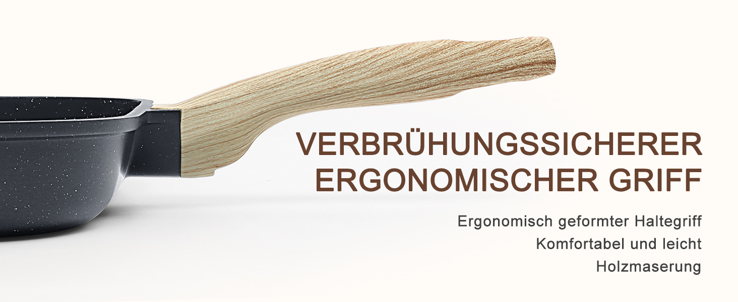 Сковорода-гриль GiPP 28x28 см, сковорода для стейків, індукційна, алюмонієвий литний матеріал з гранітно-антипригарним покриттям, 100% без PFOA, підходить для всіх типів плит, легко миється, білий колір