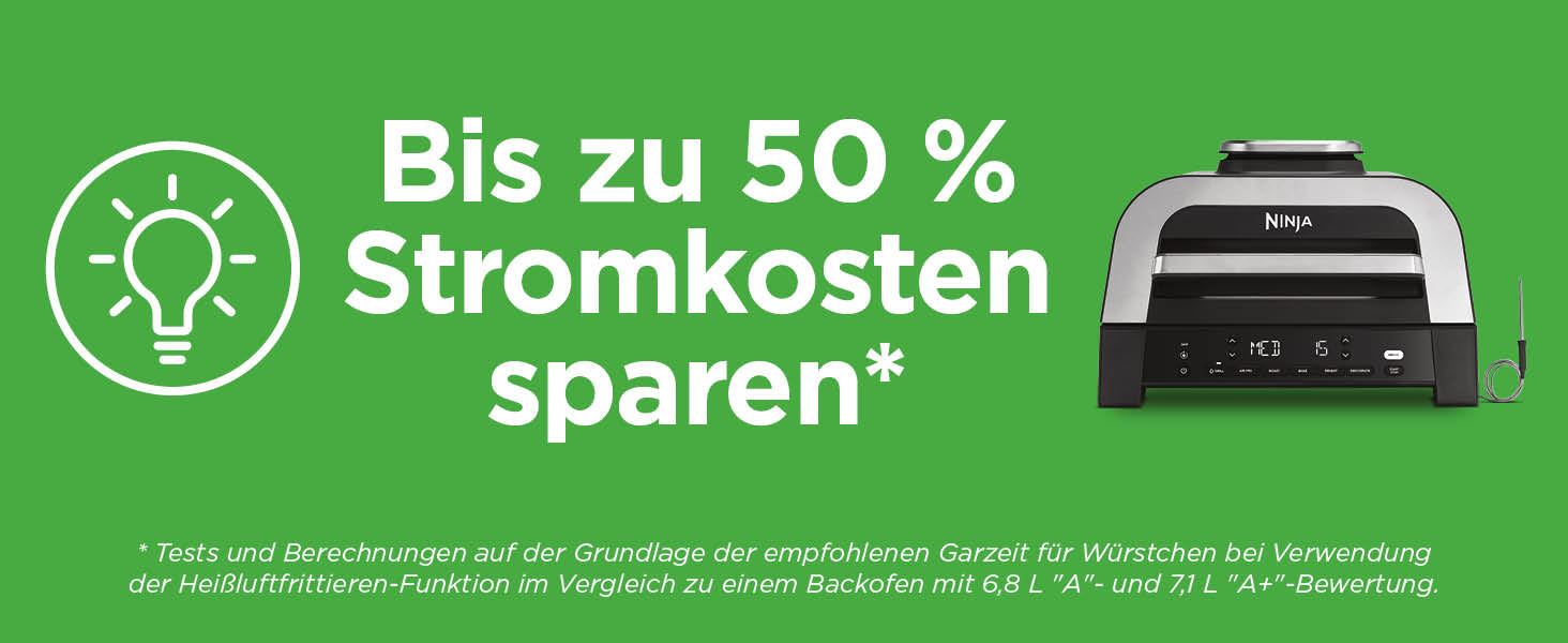 Ninja MAX 6-в-1 гриль та фритюрниця з гарячим повітрям для дому, 6 функцій приготування, об'єм 3.8 л, цифровий термометр, сірий/срібний, DG551EU