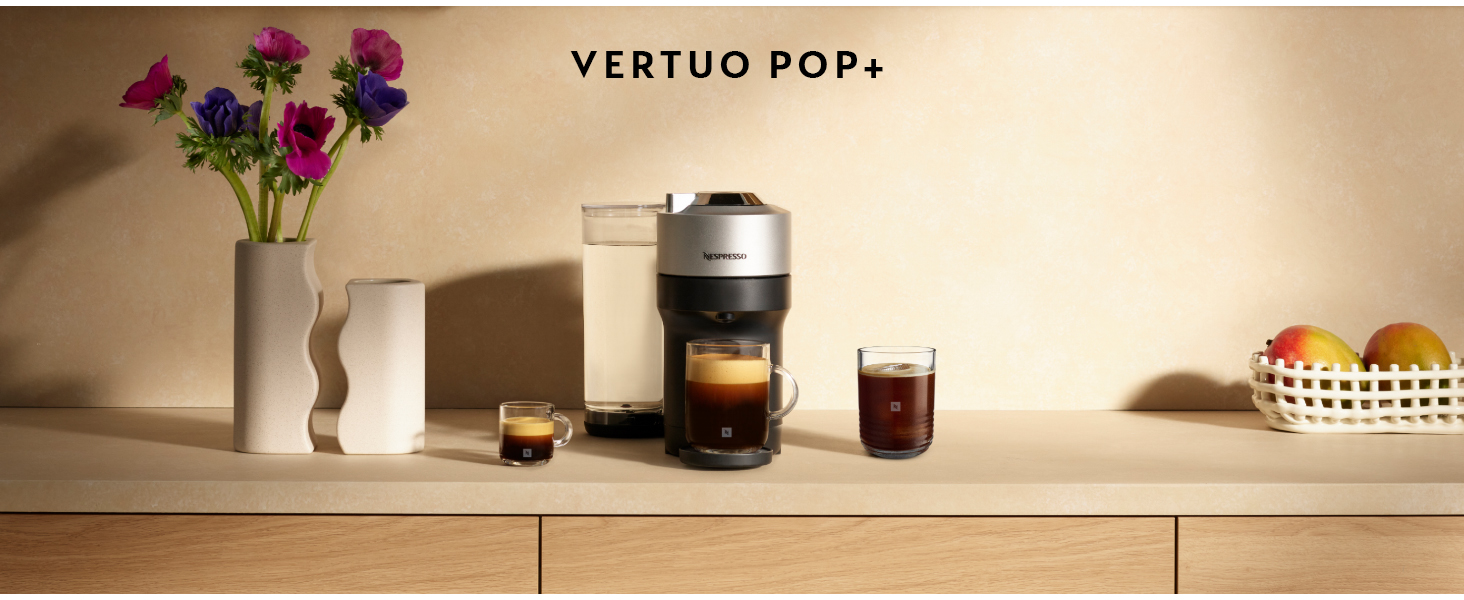 Кавомашина Nespresso Krups Vertuo Pop XN930T Титан 560 мл, капсульна, автоматичне розпізнавання капсул, 4 розміри чашок