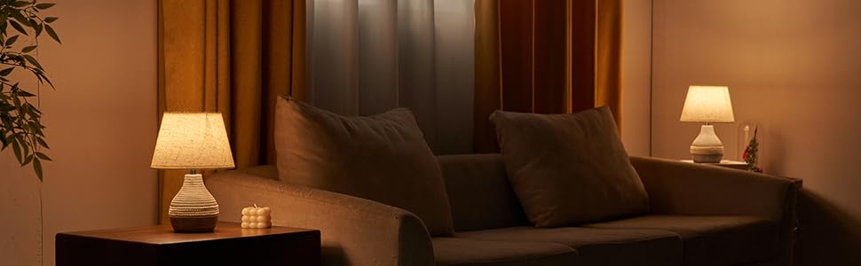 INTELIVE Бездротова керамічна настільна лампа з таймером, димером, лляним абажуром та пультом дистанційного керування. Акумуляторна, сучасний дизайн Mid Century.