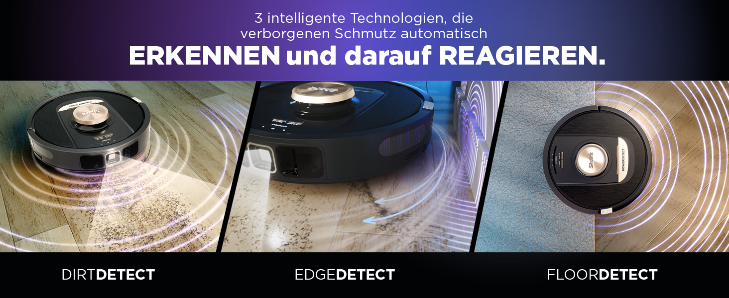 Робот-пилосос Shark PowerDetect 2-в-1 з функцією миття, самостійне очищення на 60 днів, LiDAR-навігація, NeverStuck, керування через додаток, RV2800ZEEU, чорний