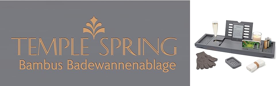 Підставка для ванни Temple Spring з дерева, сірий шифер - аксесуари для ванної кімнати