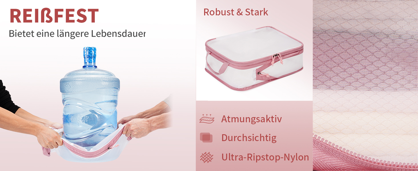 Набір компресійних органайзерів для валізи та рюкзака ECOHUB, 6 предметів, ультралегкі пакувальні куби з сітки для ручної поклажі, екологічні (Зелений)