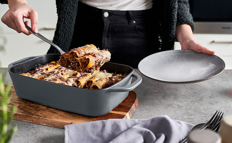 Форма для випічки Springlane з чавуну з кришкою 3л, емальована, для хліба, паштетів та запіканок, 33,5 x 13 см, м'ятного кольору