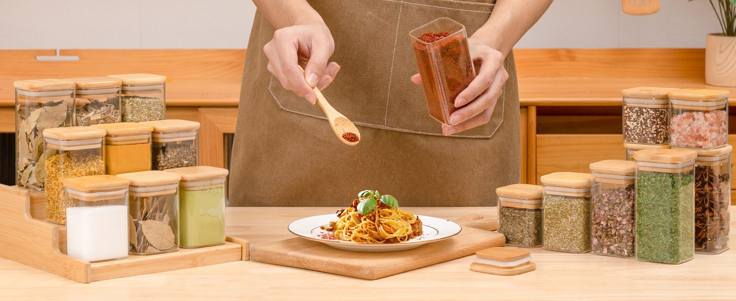 Набір банок для спецій ComSaf (24×120 мл) з мітками, дозатори, з нержавіючої сталі, органайзер